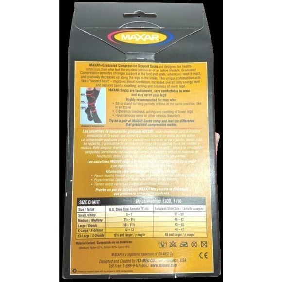 (2) Men's Compression Support Socks Size Large Trouser Black Medium Compression - Picture 5 of 5